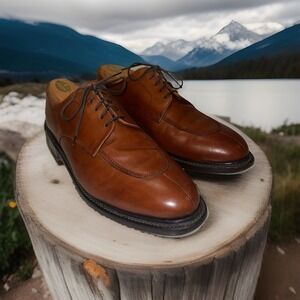 Loake Split Toe Oxfords Lace Up Dress Shoes Men Size 9 Brown Leather France